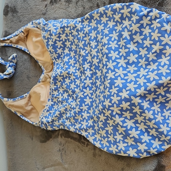 Gabar, Woman's, Sz 10, Swim suit, Light Blue & white Design, W bra insert - Picture 3 of 7